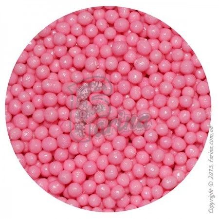 Посыпка кондитерская Рисовые шарики перламутровые розовые 100г.< фото цена